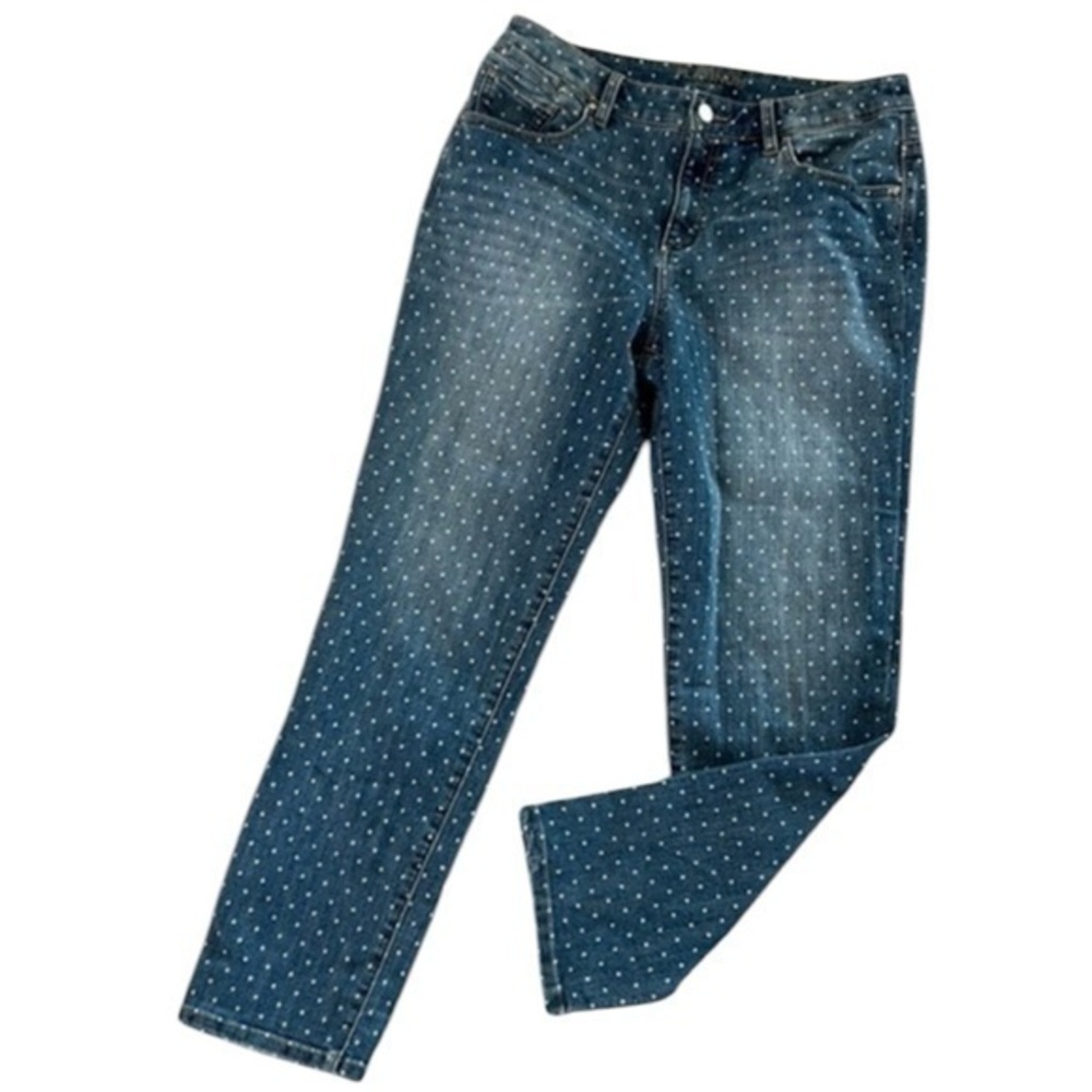 Chicos size 1 polka dot jeans